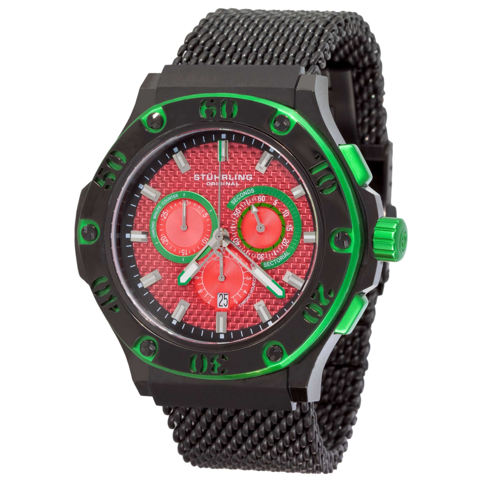 Front view of Stuhrling Aquadiver Men's Quartz Watch M14577