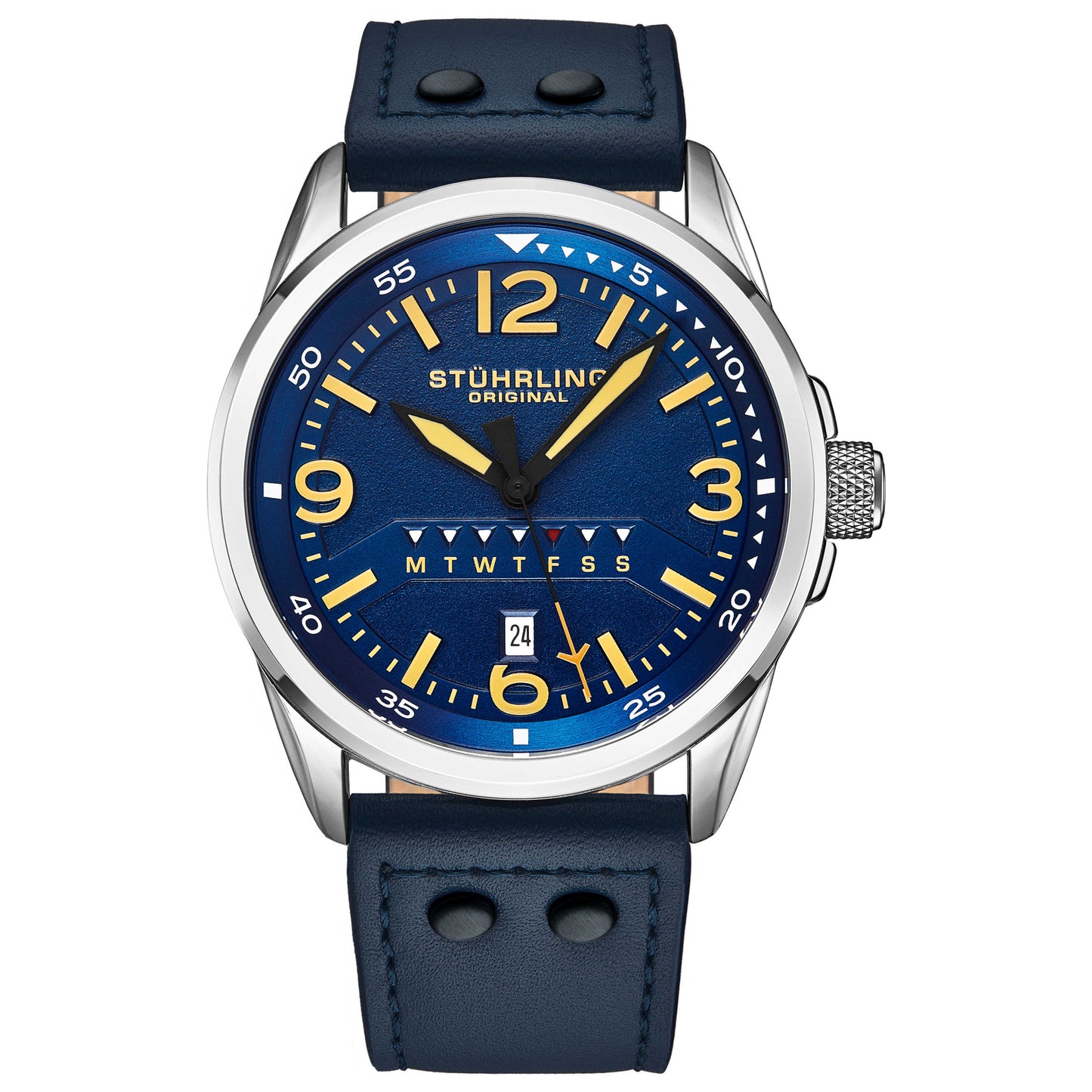 Front view of Stuhrling Aviator Men's Quartz Watch M14603