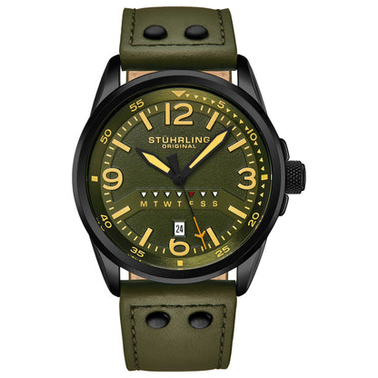 Front view of Stuhrling Aviator Men's Quartz Watch M14605
