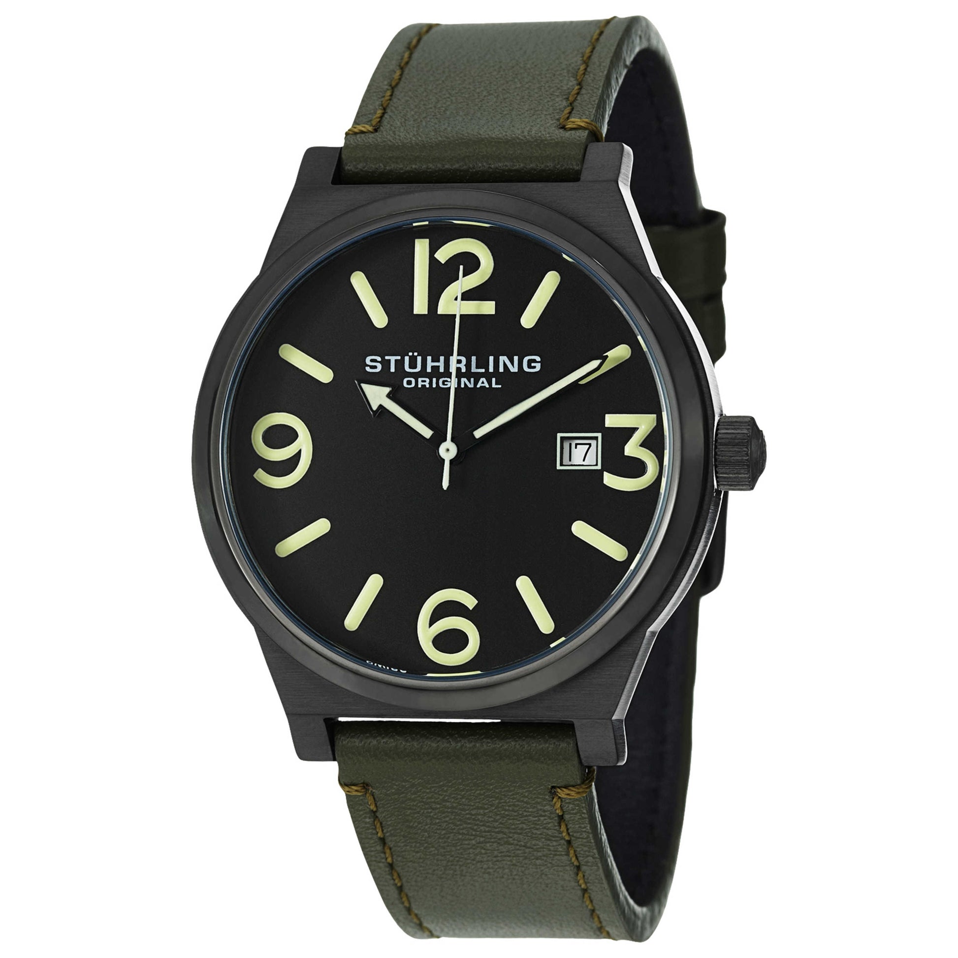 Front view of Stuhrling Aviator Men's Quartz Watch M14608
