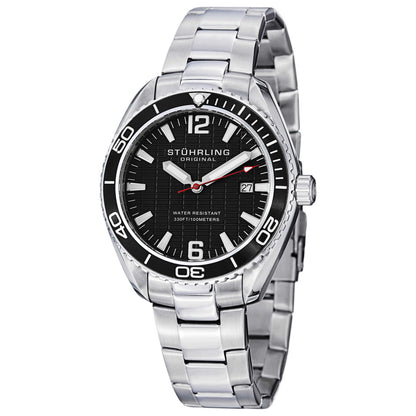 Front view of Stuhrling Aquadiver Men's Quartz Watch M14618