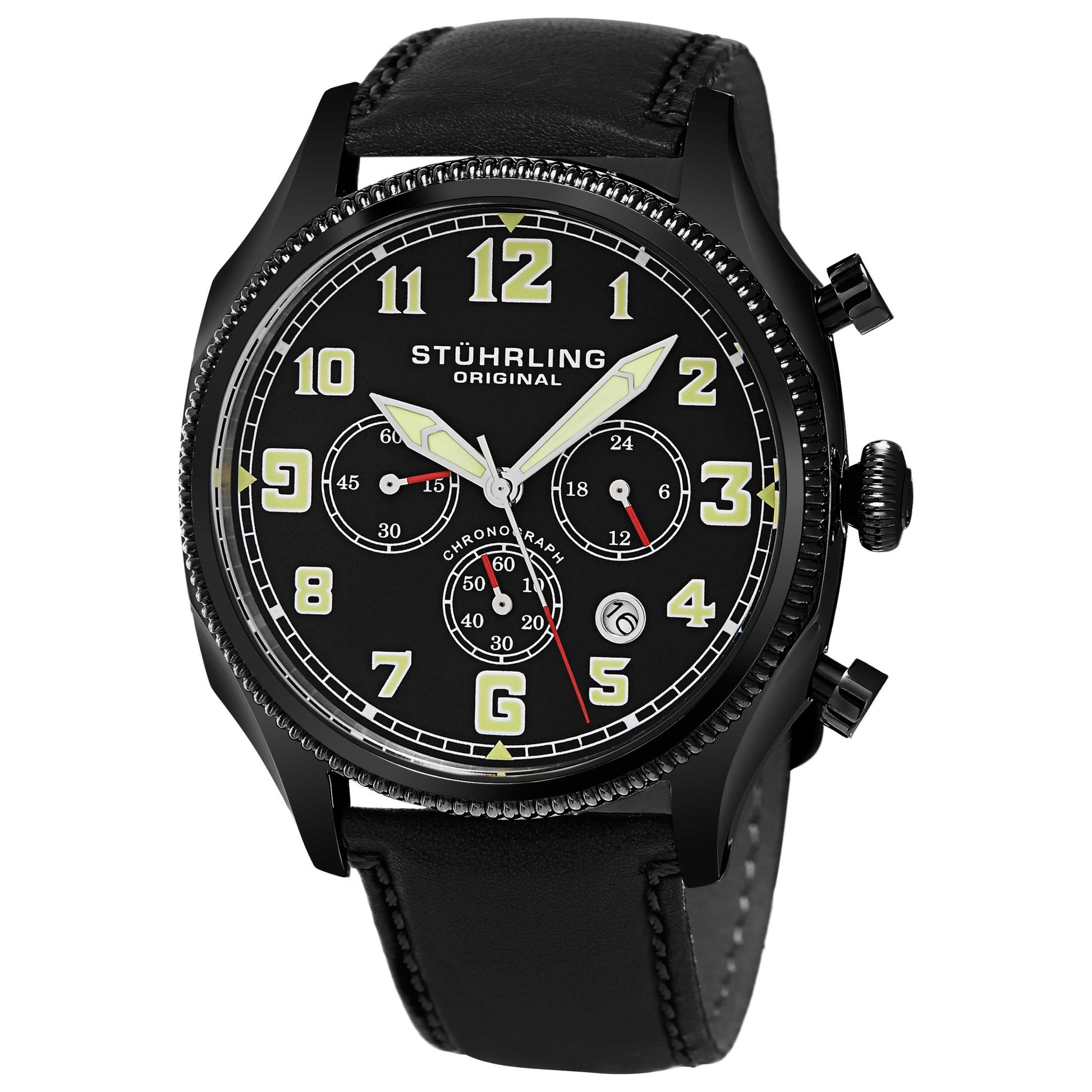 Front view of Stuhrling Aviator Men's Quartz Watch M14675
