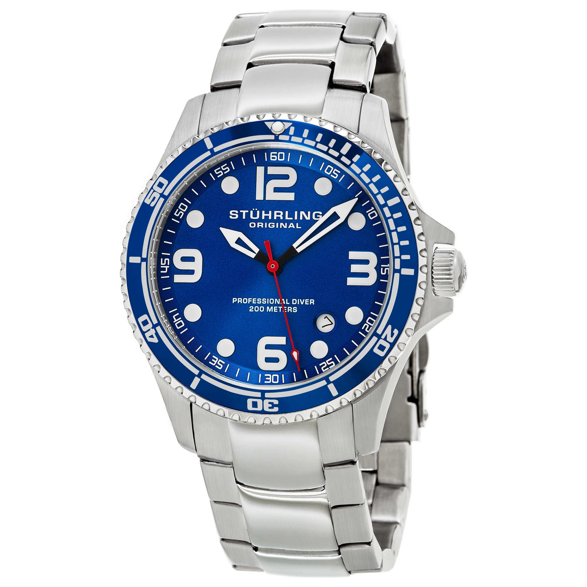 Front view of Stuhrling Aquadiver Men's Quartz Watch M14688