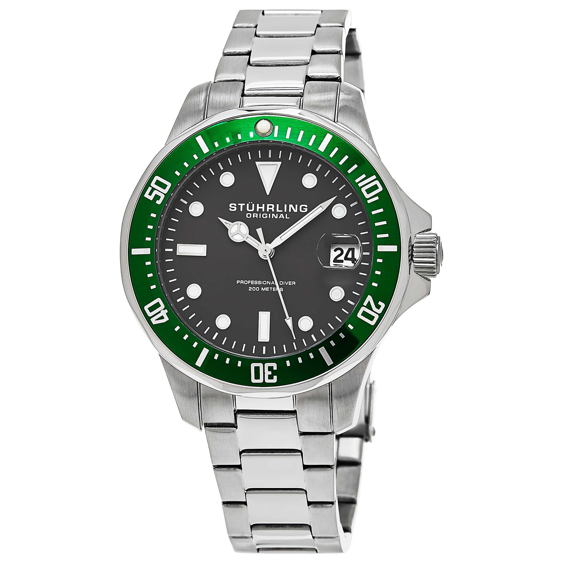 Front view of Stuhrling Aquadiver Men's Quartz Watch M14715