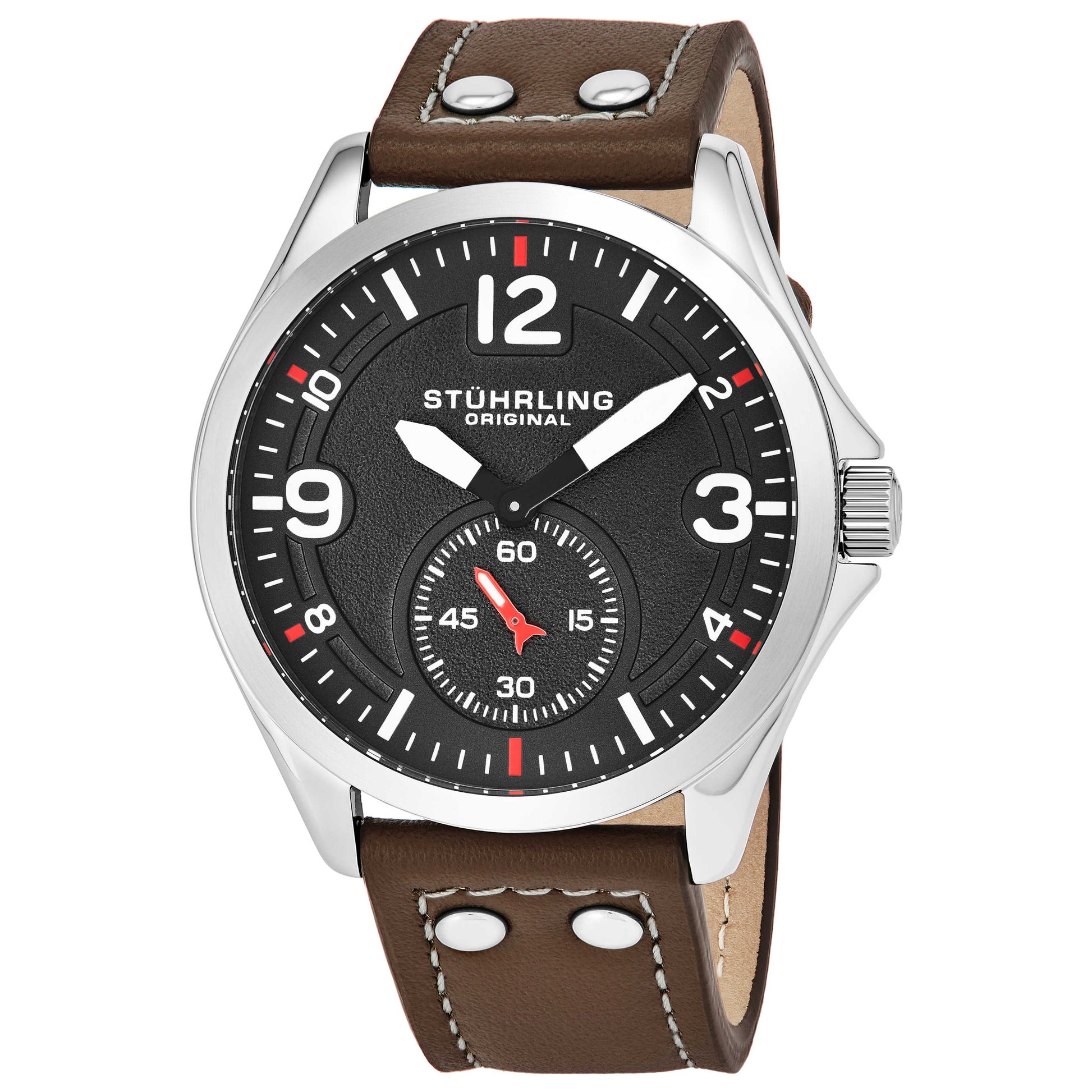 Front view of Stuhrling Aviator Men's Quartz Watch M14736