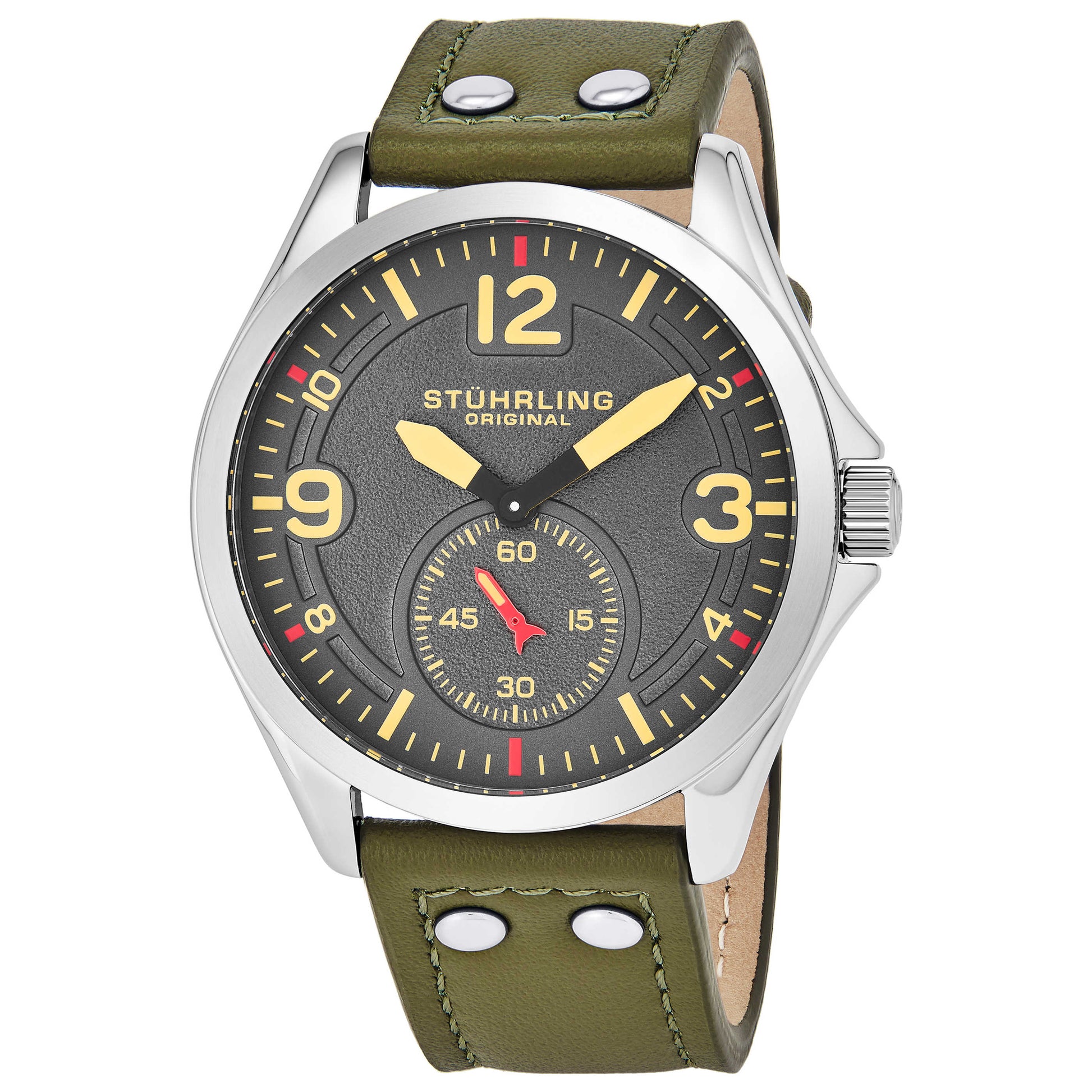 Front view of Stuhrling Aviator Men's Quartz Watch M14738