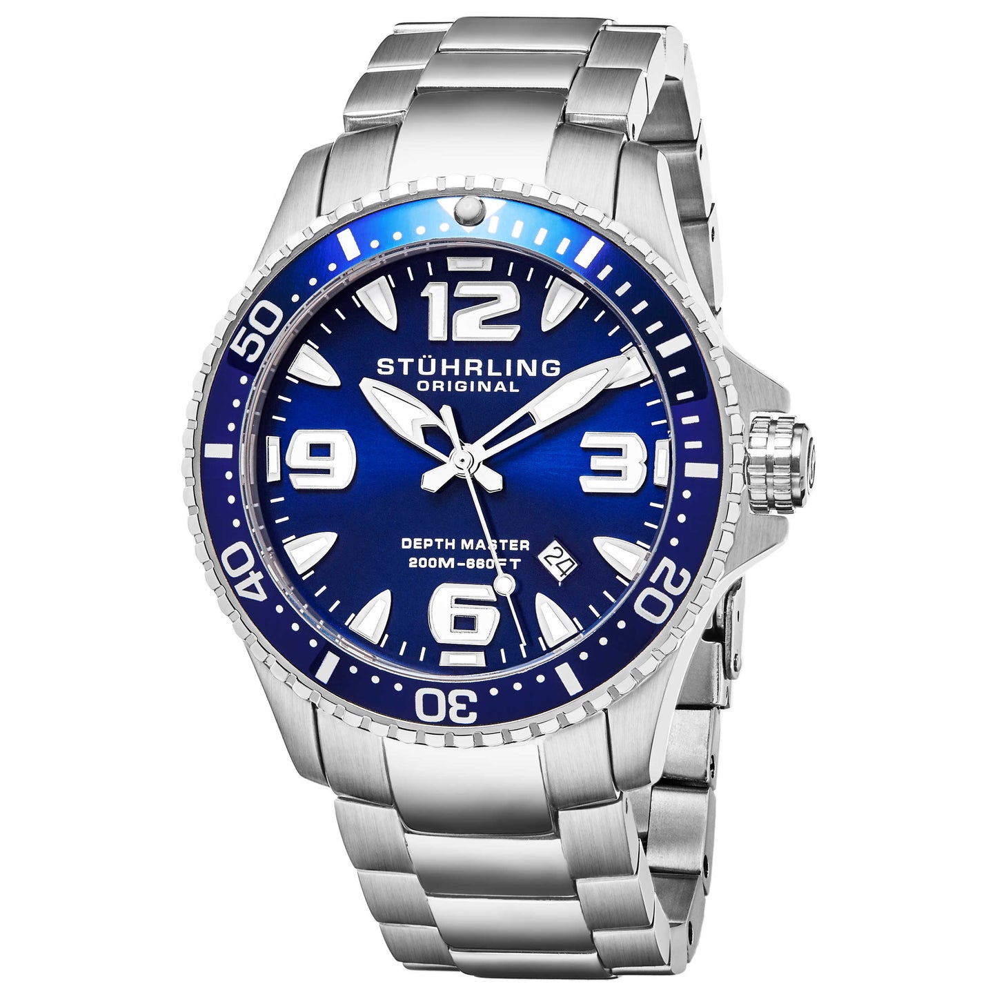 Front view of Stuhrling Aquadiver Men's Quartz Watch M14820