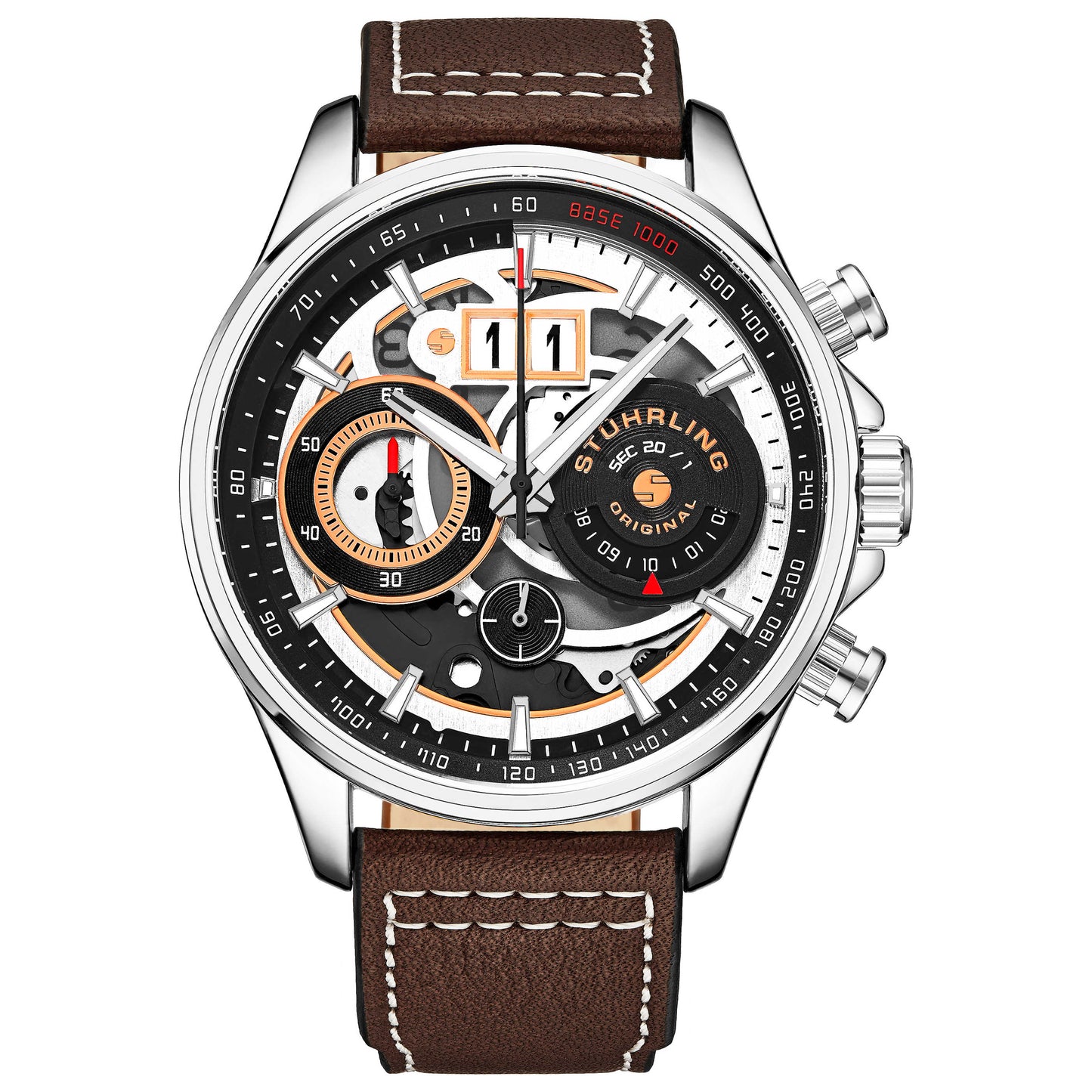 Front view of Stuhrling Aviator Men's Quartz Watch M14872