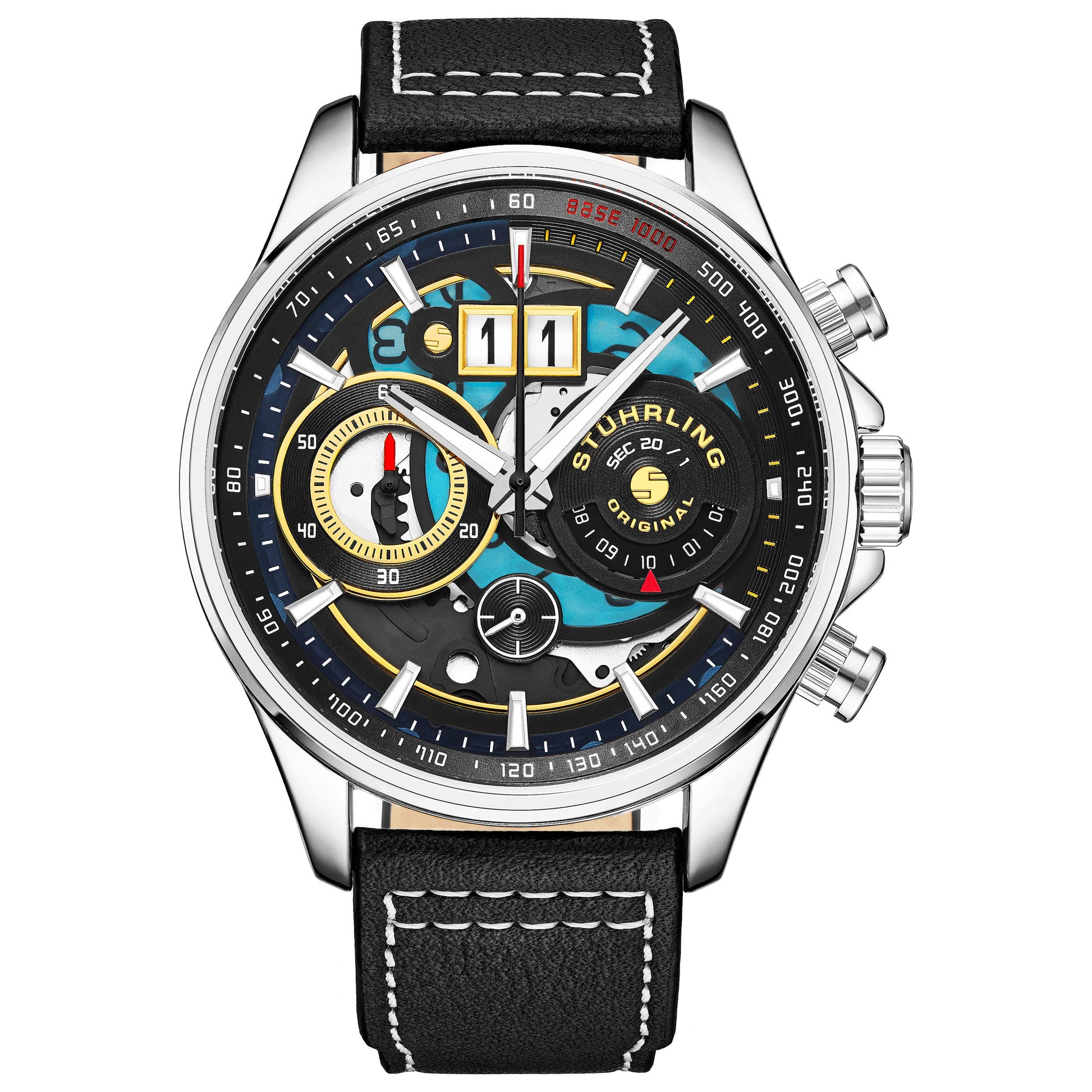 Front view of Stuhrling Aviator Men's Quartz Watch M14874