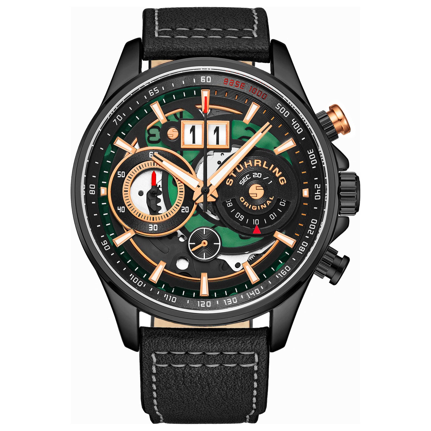 Front view of Stuhrling Aviator Men's Quartz Watch M14875