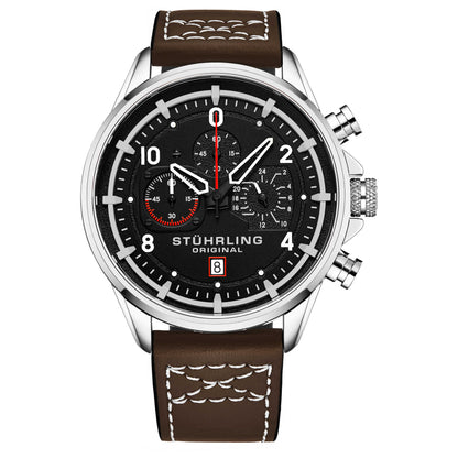 Front view of Stuhrling Aviator Men's Quartz Watch M14883