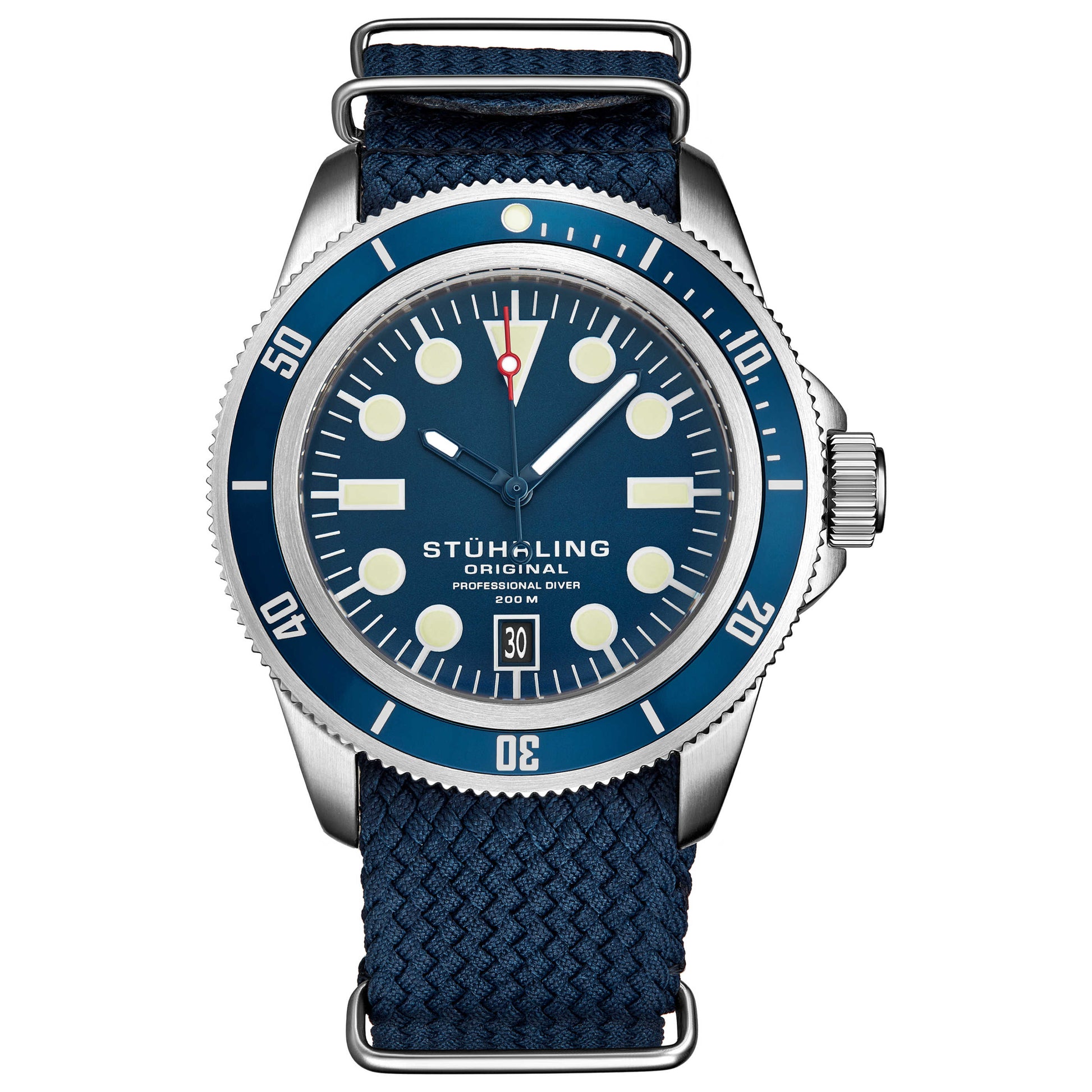 Front view of Stuhrling Aquadiver Men's Quartz Watch M14899