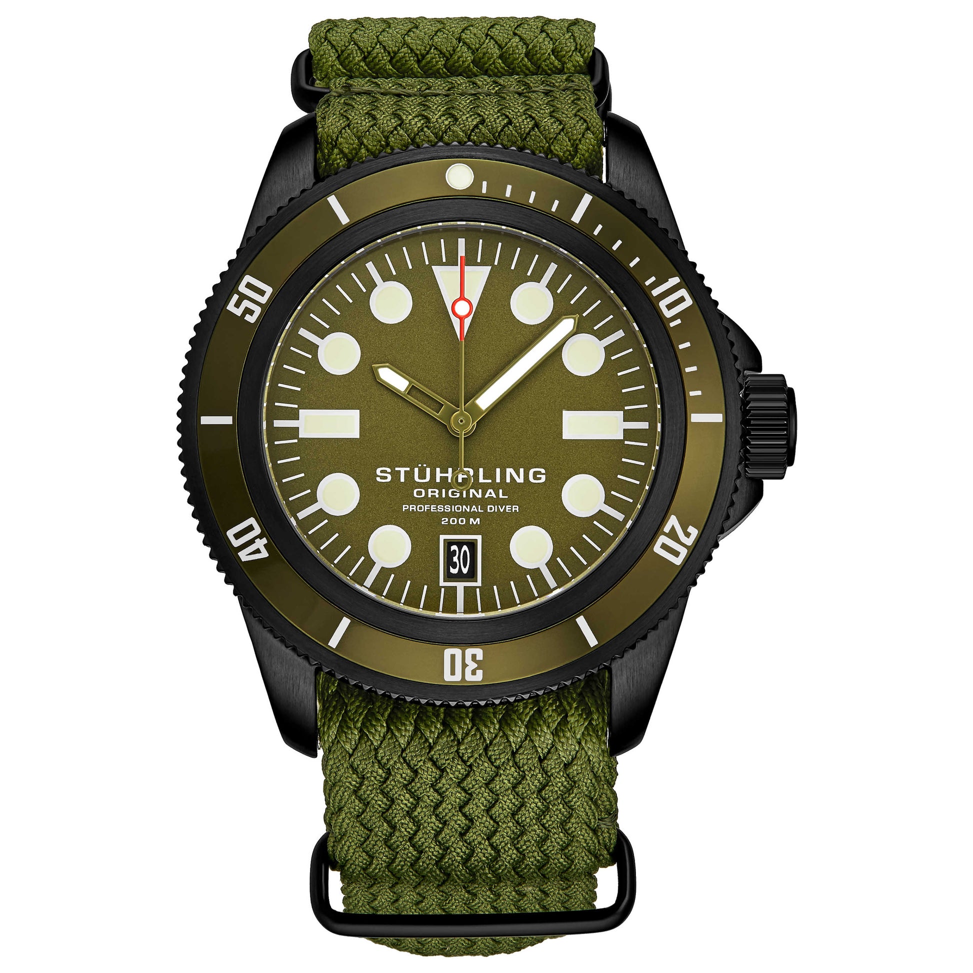 Front view of Stuhrling Aquadiver Men's Quartz Watch M14901