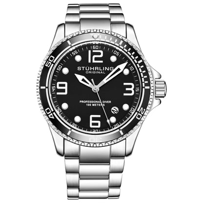 Front view of Stuhrling Aquadiver Men's Quartz Watch M14994