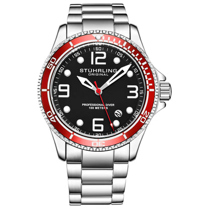 Front view of Stuhrling Aquadiver Men's Quartz Watch M14997