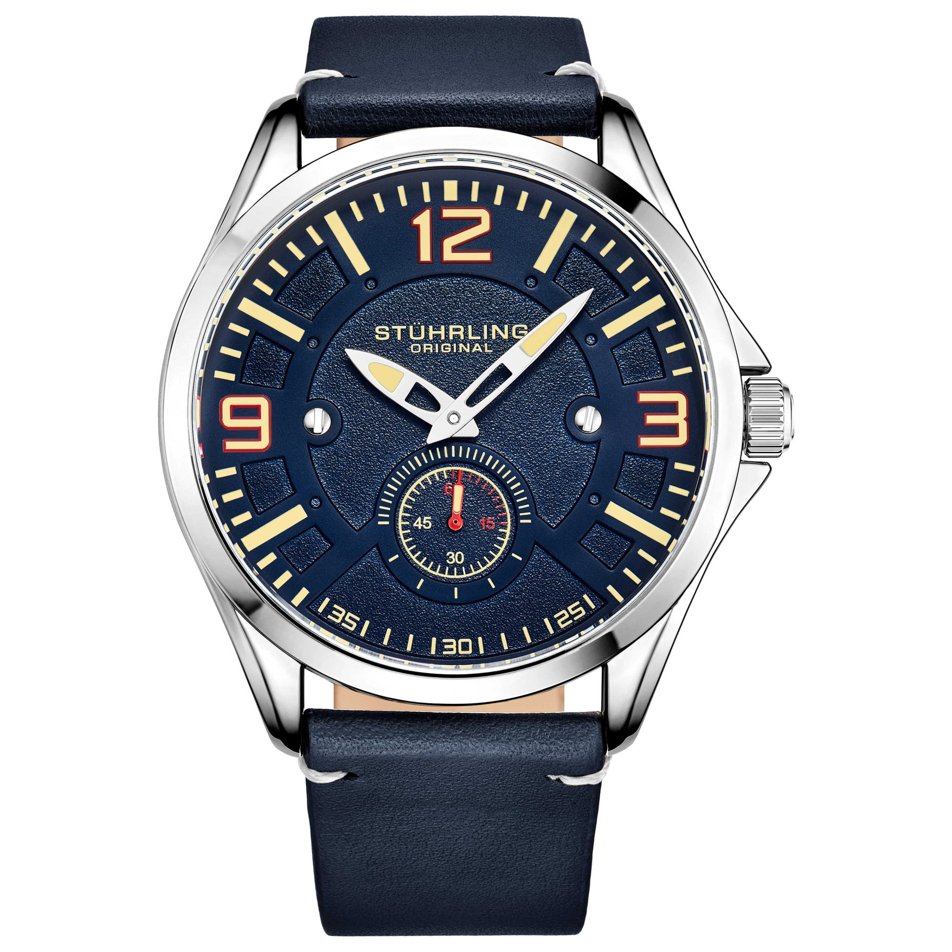 Front view of Stuhrling Aviator Men's Quartz Watch M15004
