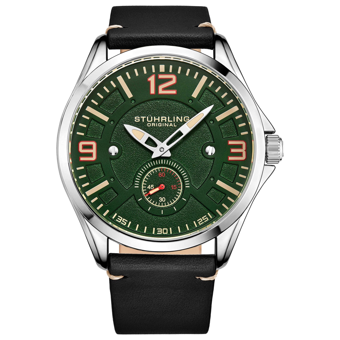 Front view of Stuhrling Aviator Men's Quartz Watch M15005