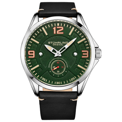 Front view of Stuhrling Aviator Men's Quartz Watch M15005