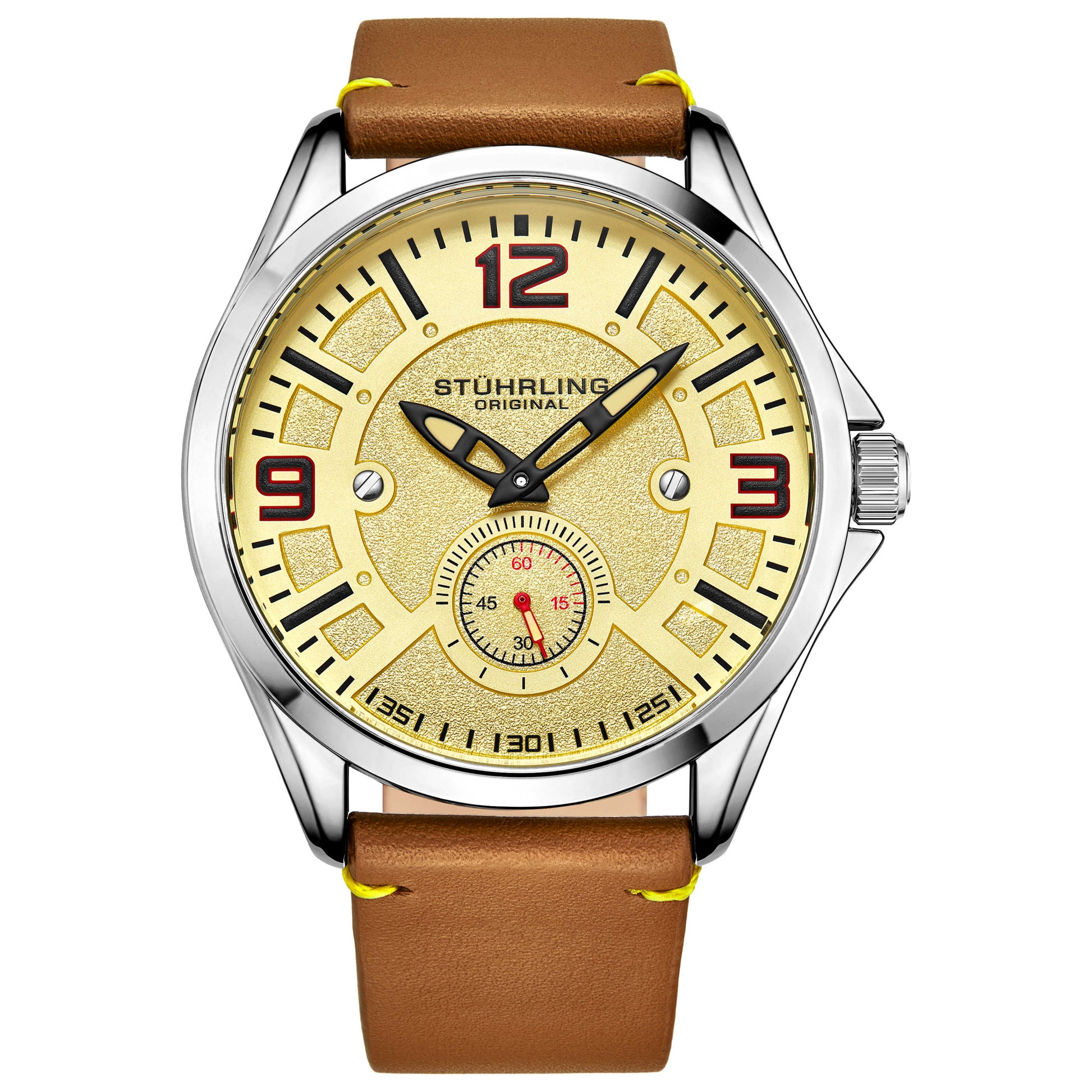 Front view of Stuhrling Aviator Men's Quartz Watch M15006