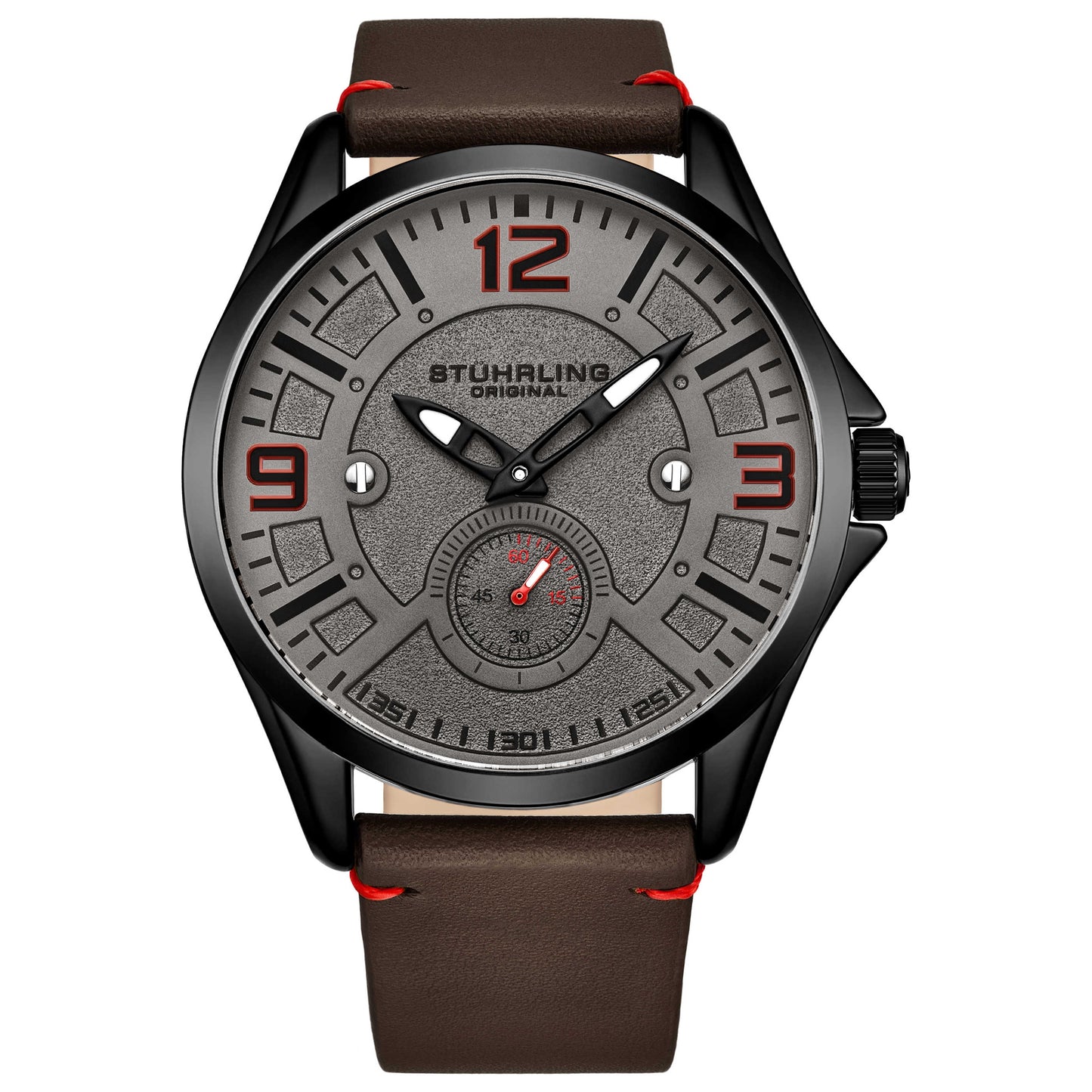 Front view of Stuhrling Aviator Men's Quartz Watch M15008