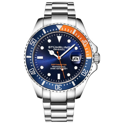 Front view of Stuhrling Aquadiver Men's Quartz Watch M15056
