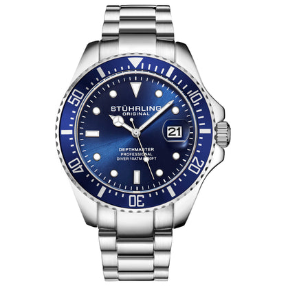 Front view of Stuhrling Aquadiver Men's Quartz Watch M15057