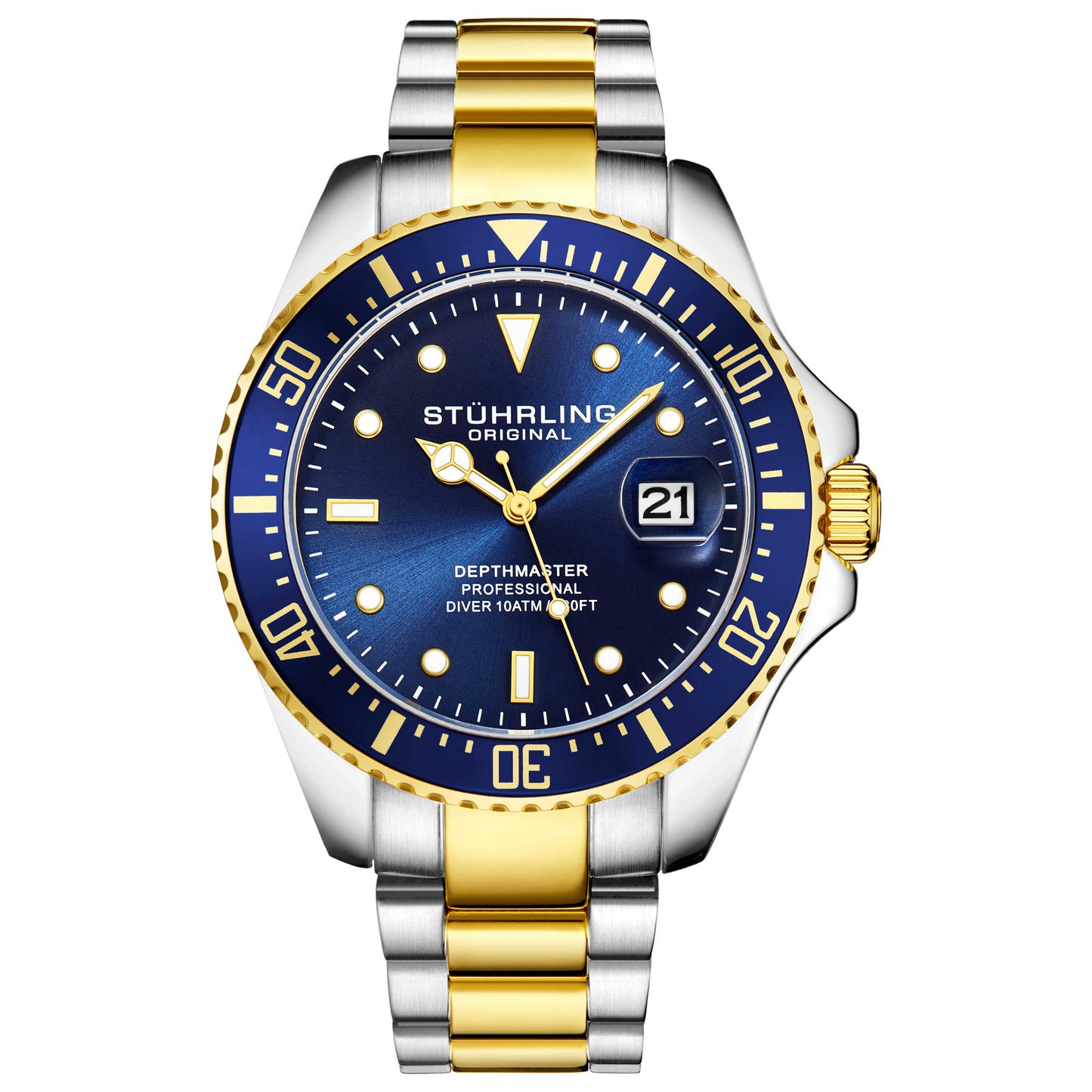 Front view of Stuhrling Aquadiver Men's Quartz Watch M15059