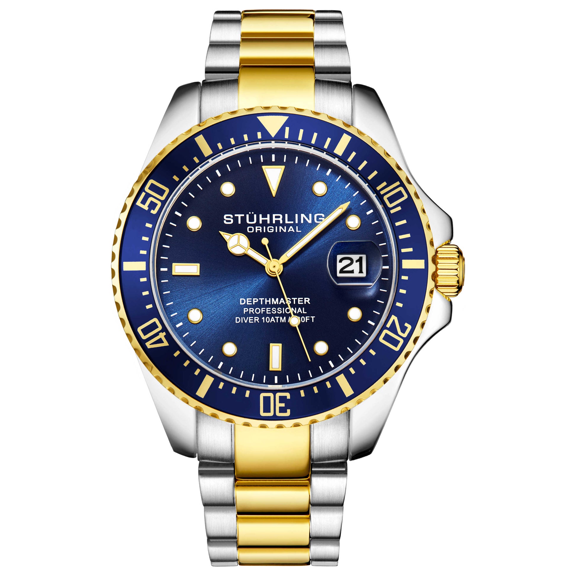 Front view of Stuhrling Aquadiver Men's Quartz Watch M15059