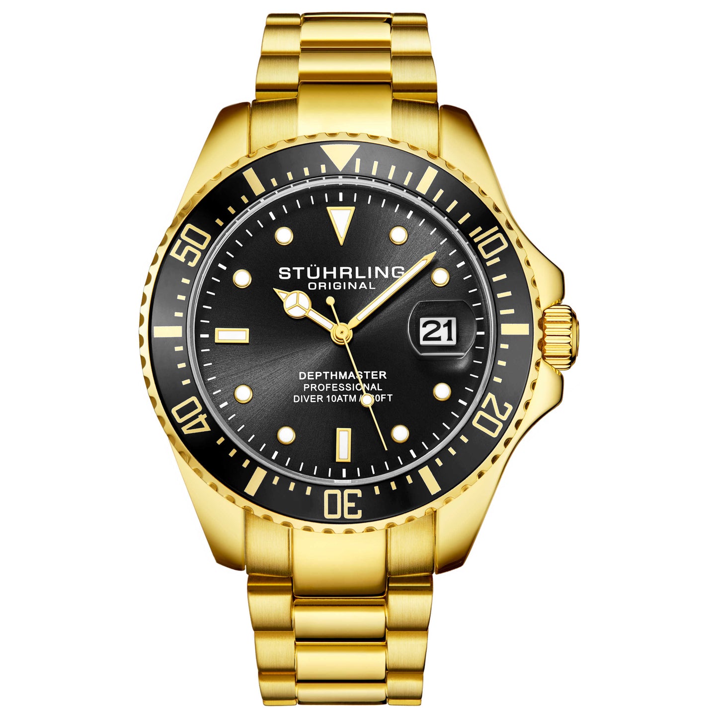 Front view of Stuhrling Aquadiver Men's Quartz Watch M15061