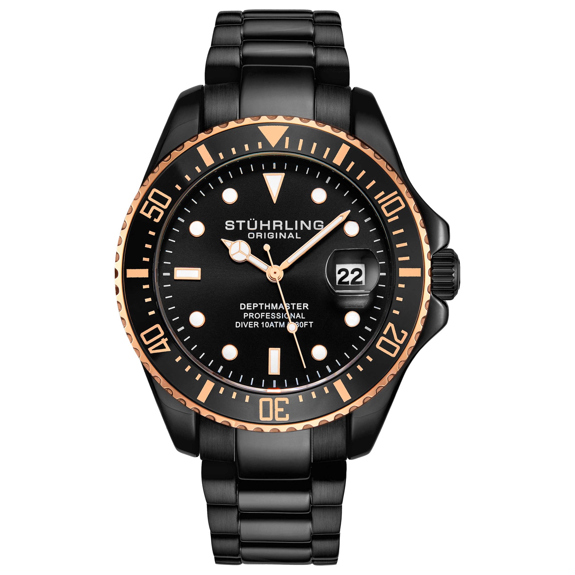 Front view of Stuhrling Aquadiver Men's Quartz Watch M15063