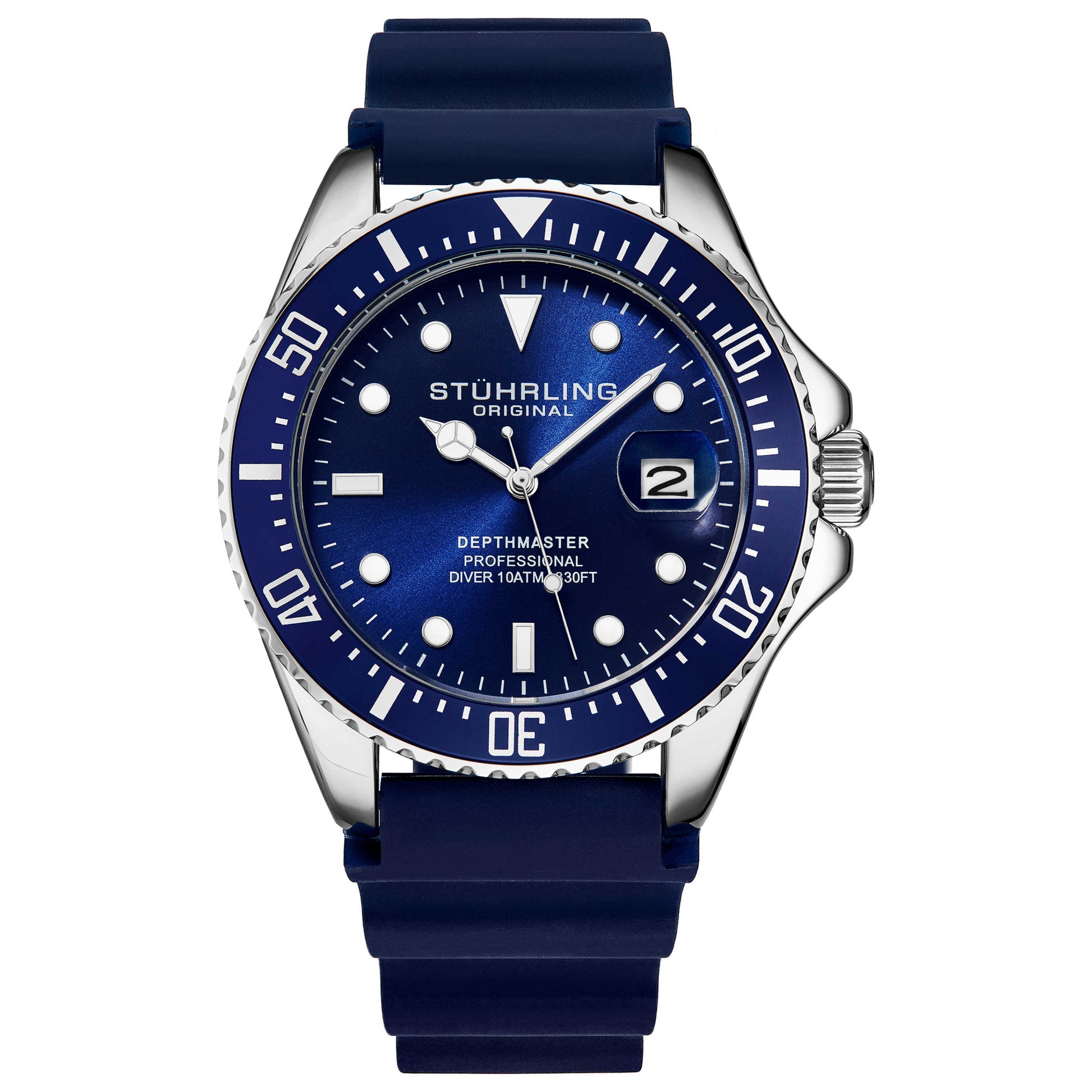 Front view of Stuhrling Aquadiver Men's Quartz Watch M15072