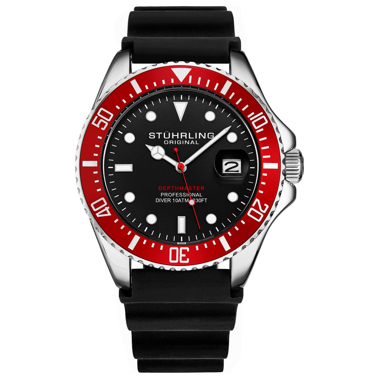 Front view of Stuhrling Aquadiver Men's Quartz Watch M15073