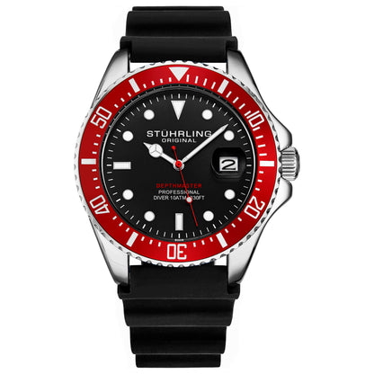 Front view of Stuhrling Aquadiver Men's Quartz Watch M15073