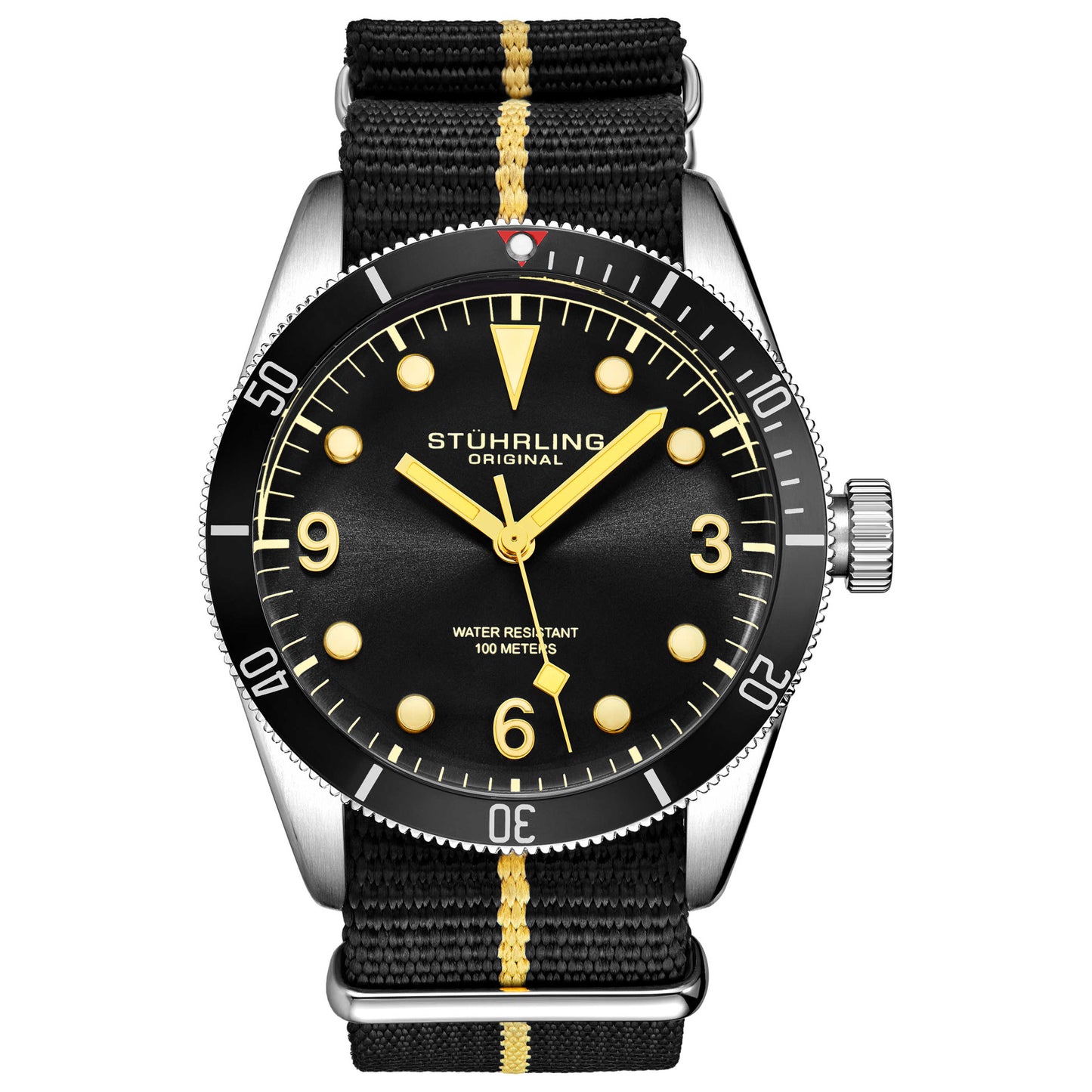 Front view of Stuhrling Aquadiver Men's Quartz Watch M15090