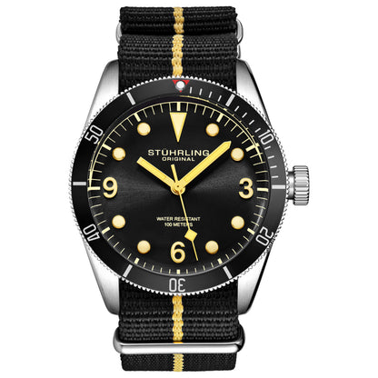 Front view of Stuhrling Aquadiver Men's Quartz Watch M15090
