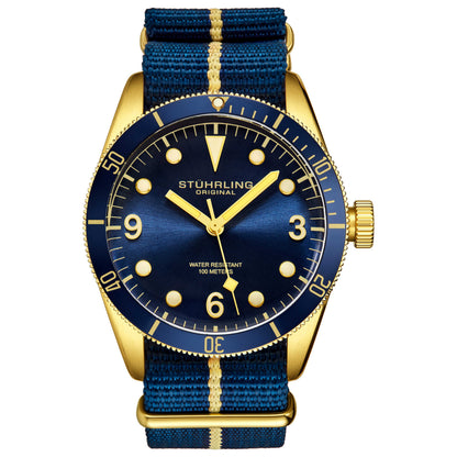 Front view of Stuhrling Aquadiver Men's Quartz Watch M15091