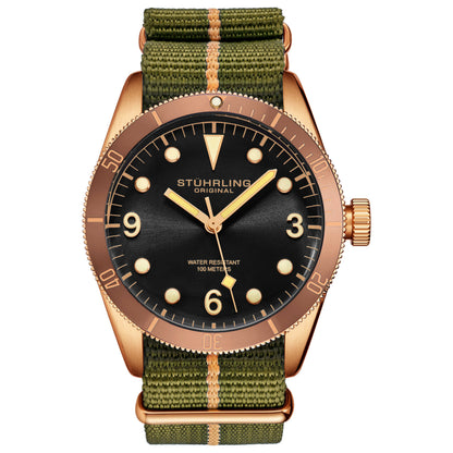 Front view of Stuhrling Aquadiver Men's Quartz Watch M15092