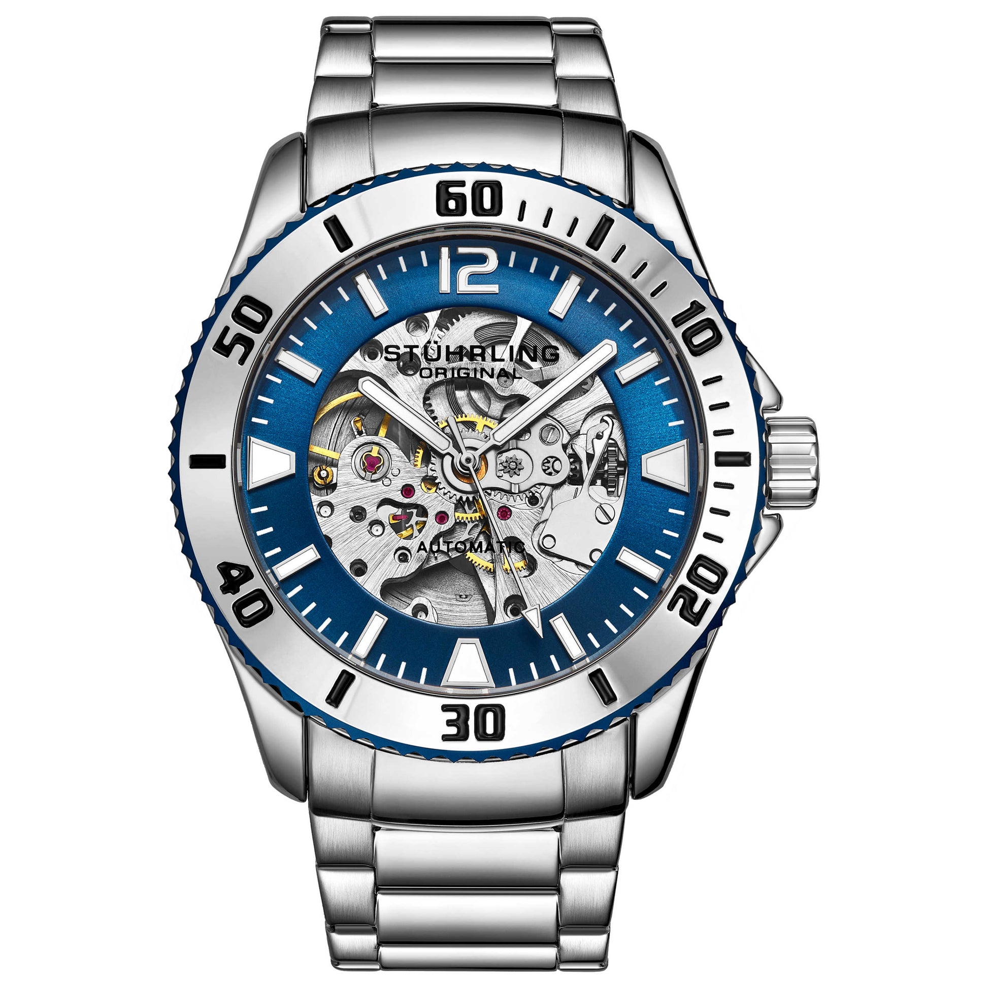 Front view of Stuhrling Aquadiver Men's Automatic Watch M15099