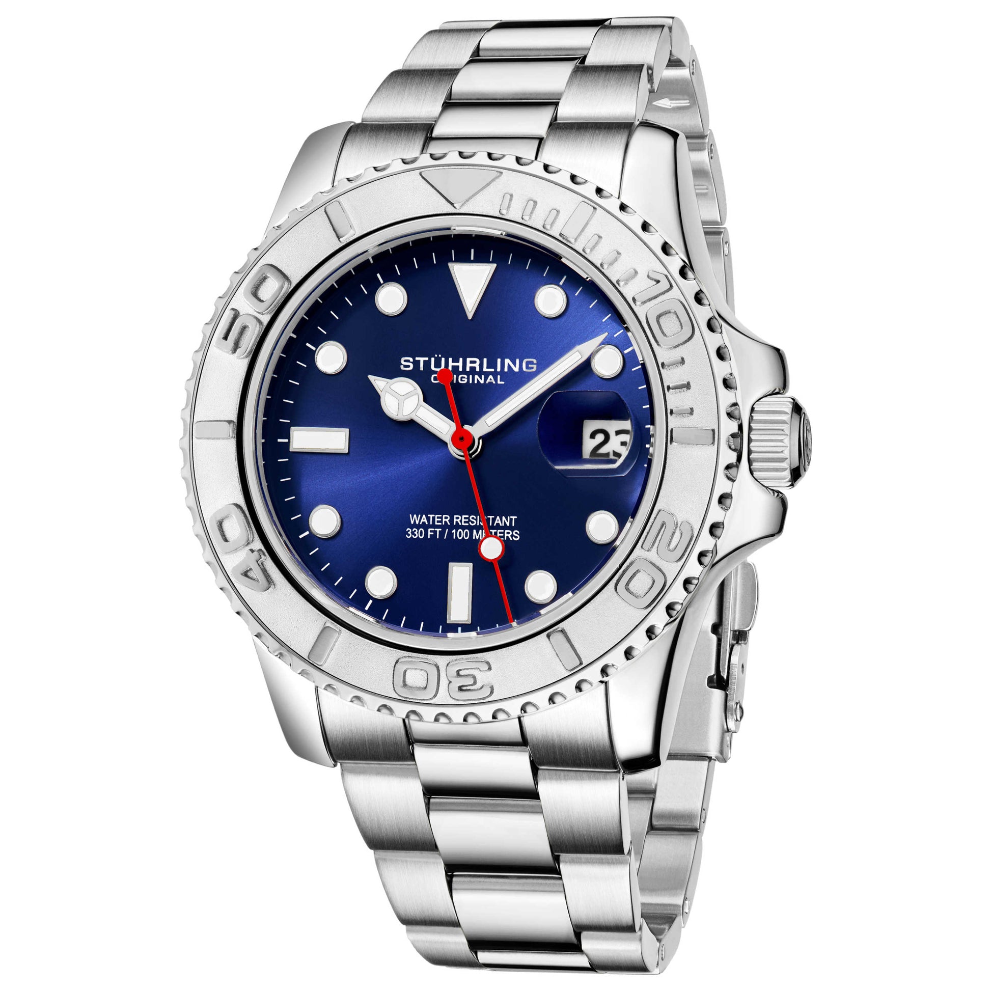 Front view of Stuhrling Aquadiver Men's Quartz Watch M15102