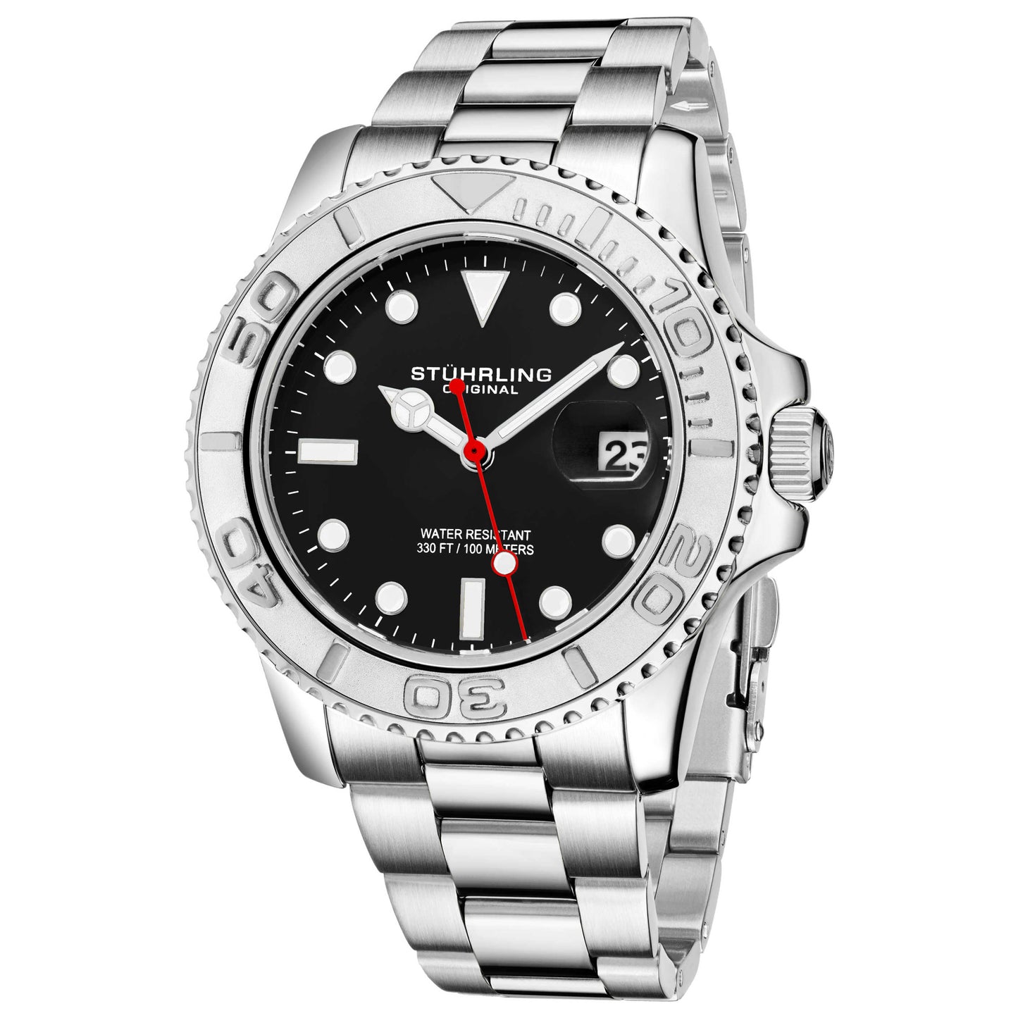 Front view of Stuhrling Aquadiver Men's Quartz Watch M15103