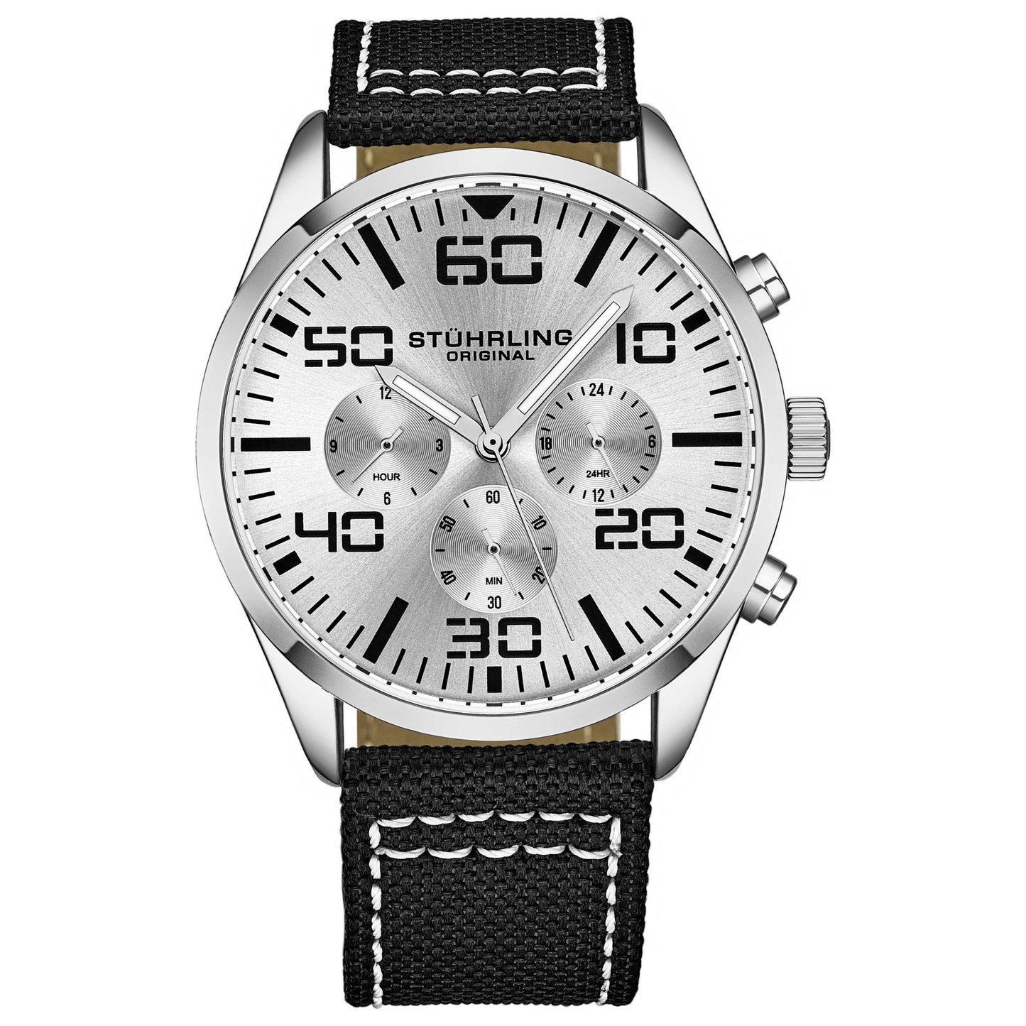 Front view of Stuhrling Aviator Men's Quartz Watch M15198