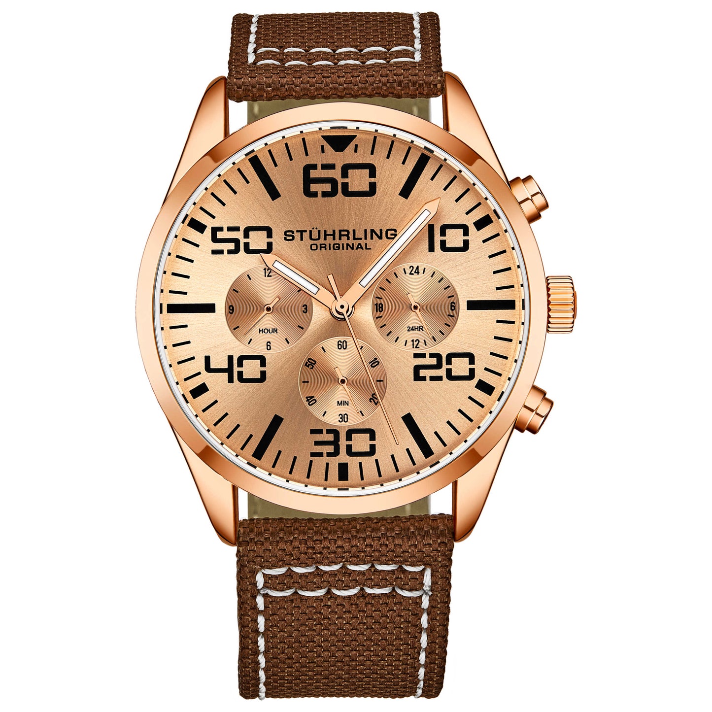 Front view of Stuhrling Aviator Men's Quartz Watch M15201