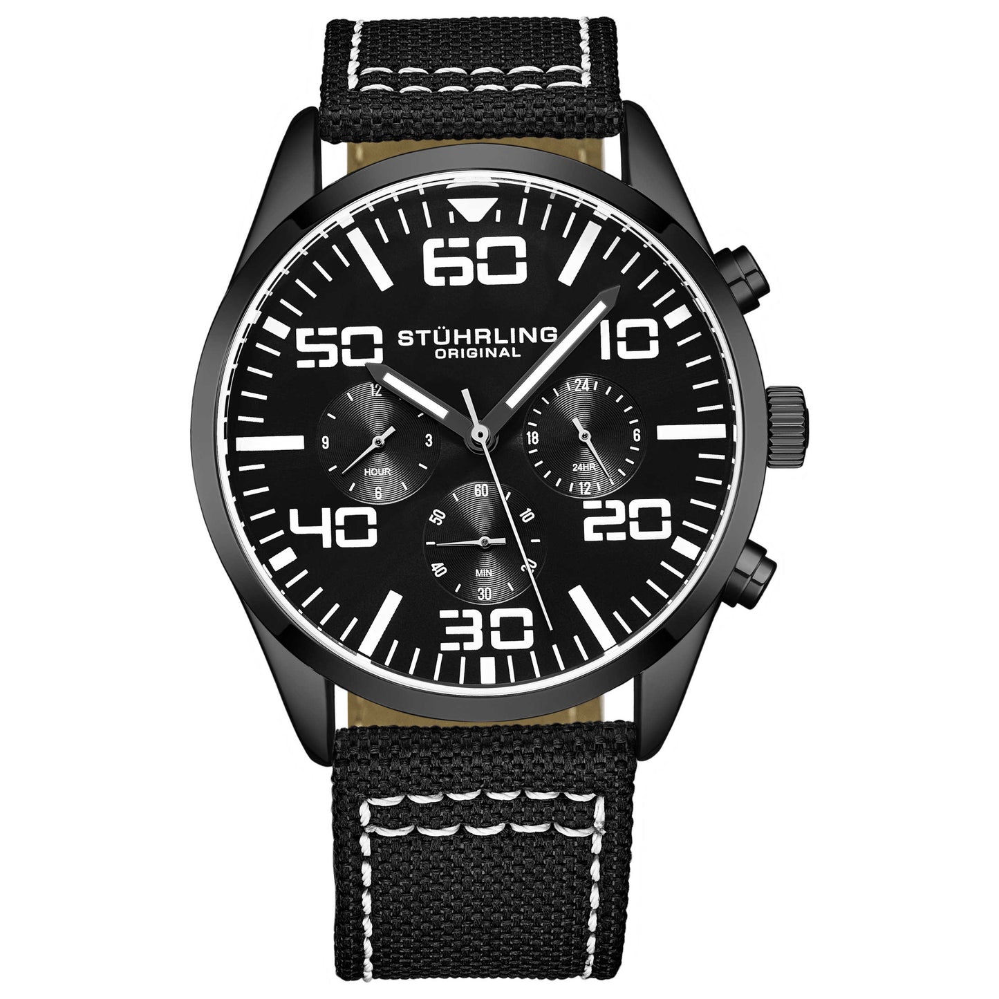 Front view of Stuhrling Aviator Men's Quartz Watch M15202