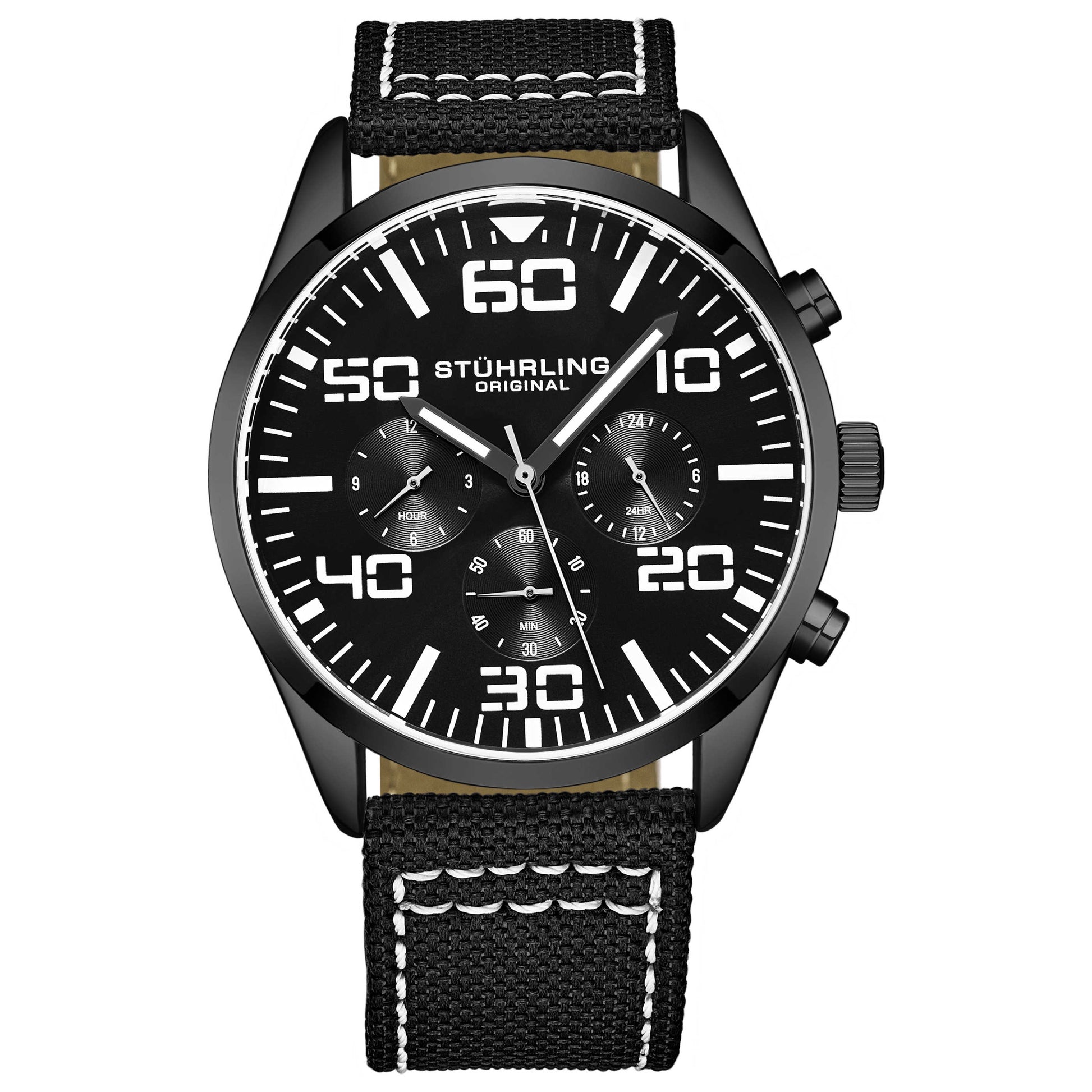 Front view of Stuhrling Aviator Men's Quartz Watch M15202