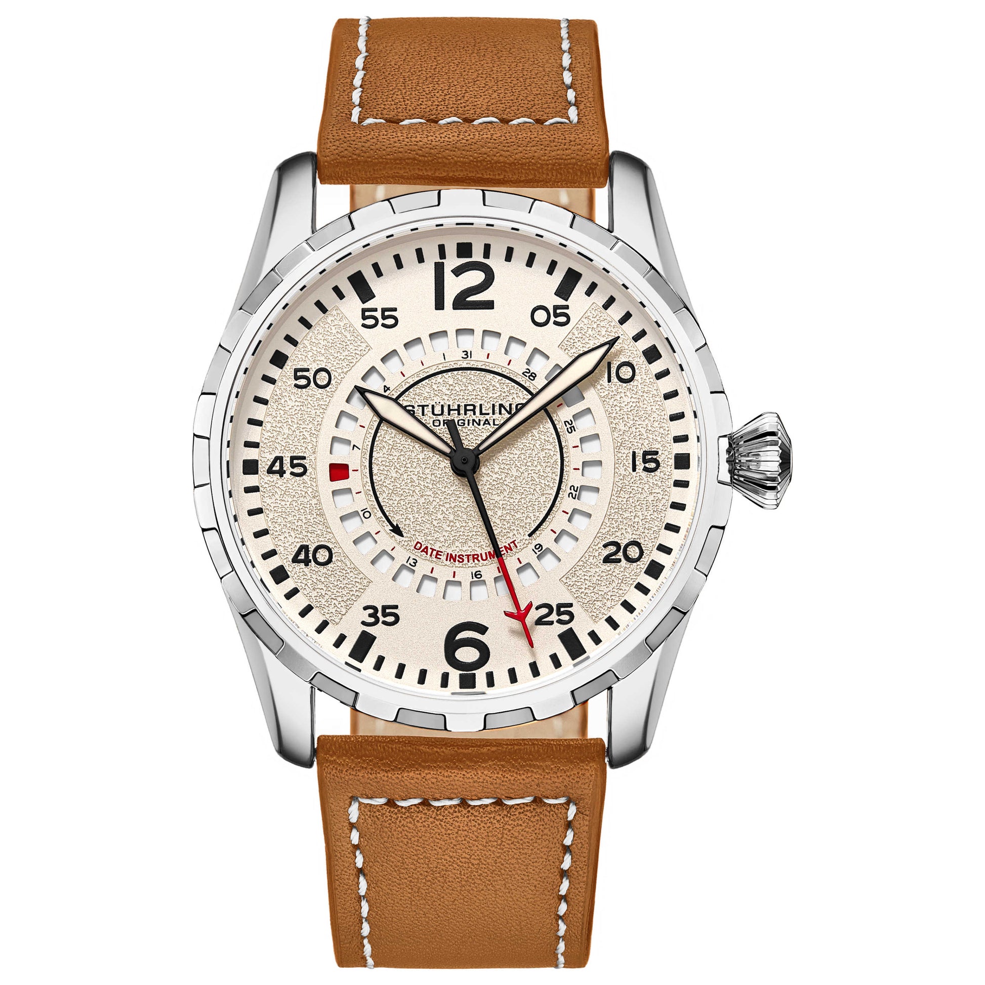Front view of Stuhrling Aviator Men's Quartz Watch M15205