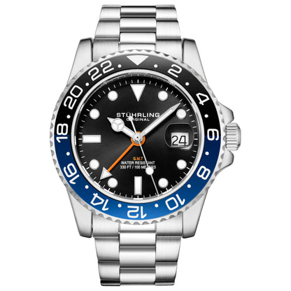 Front view of Stuhrling Aquadiver Men's Quartz Watch M16266