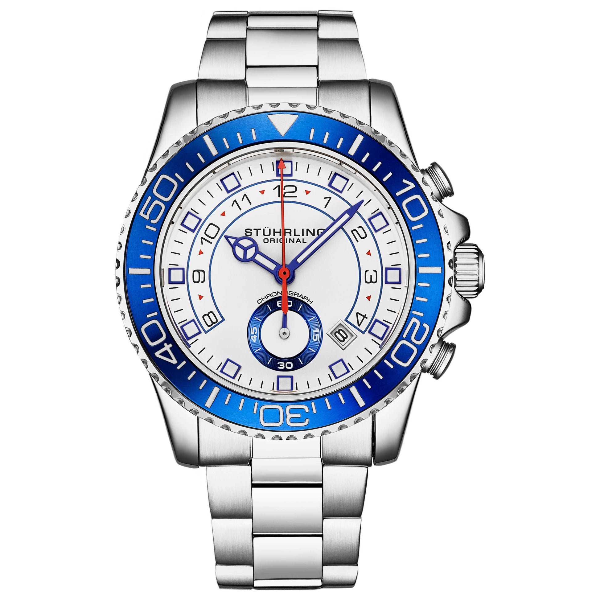 Front view of Stuhrling Aquadiver Men's Quartz Watch M16278