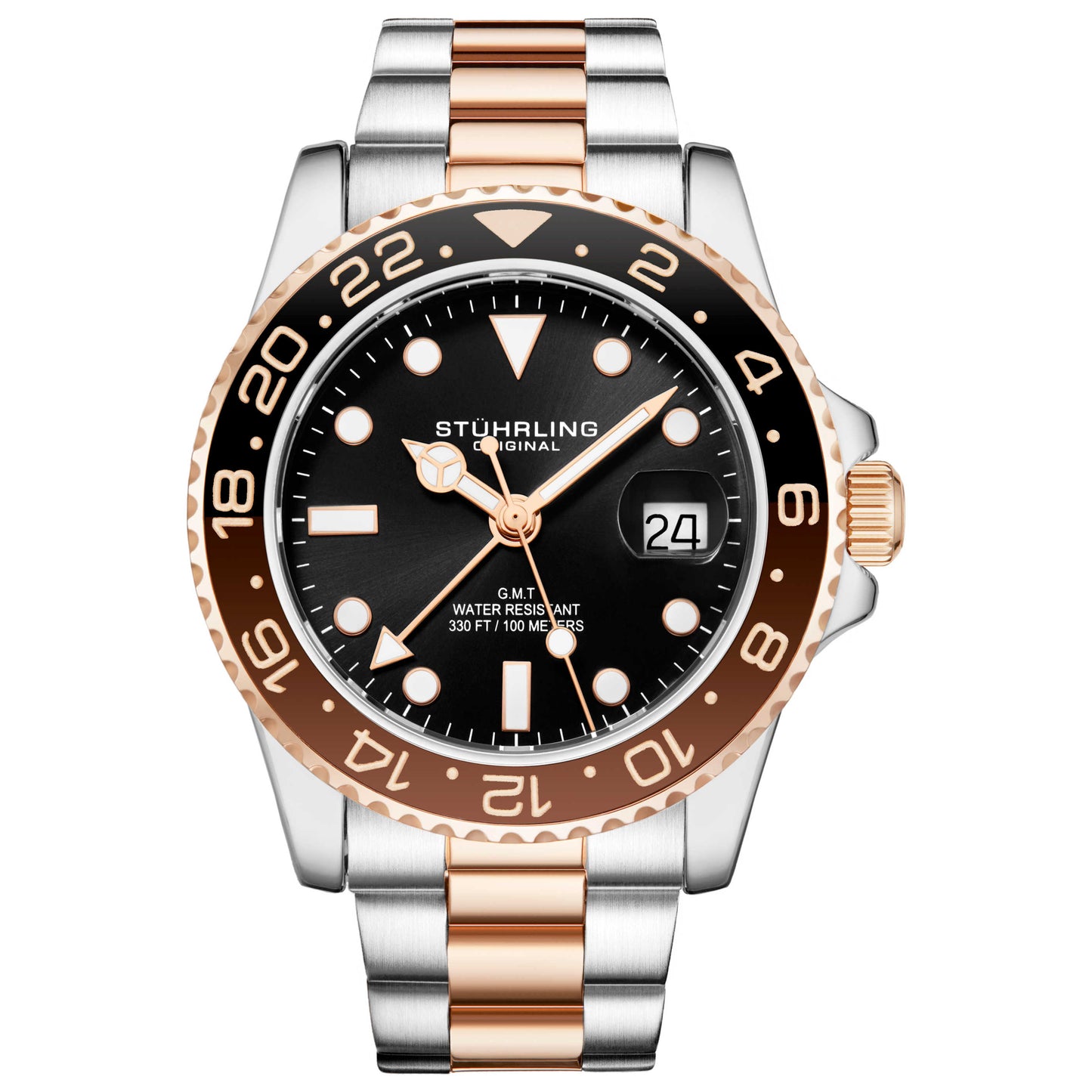 Front view of Stuhrling Aquadiver Men's Quartz Watch M16283