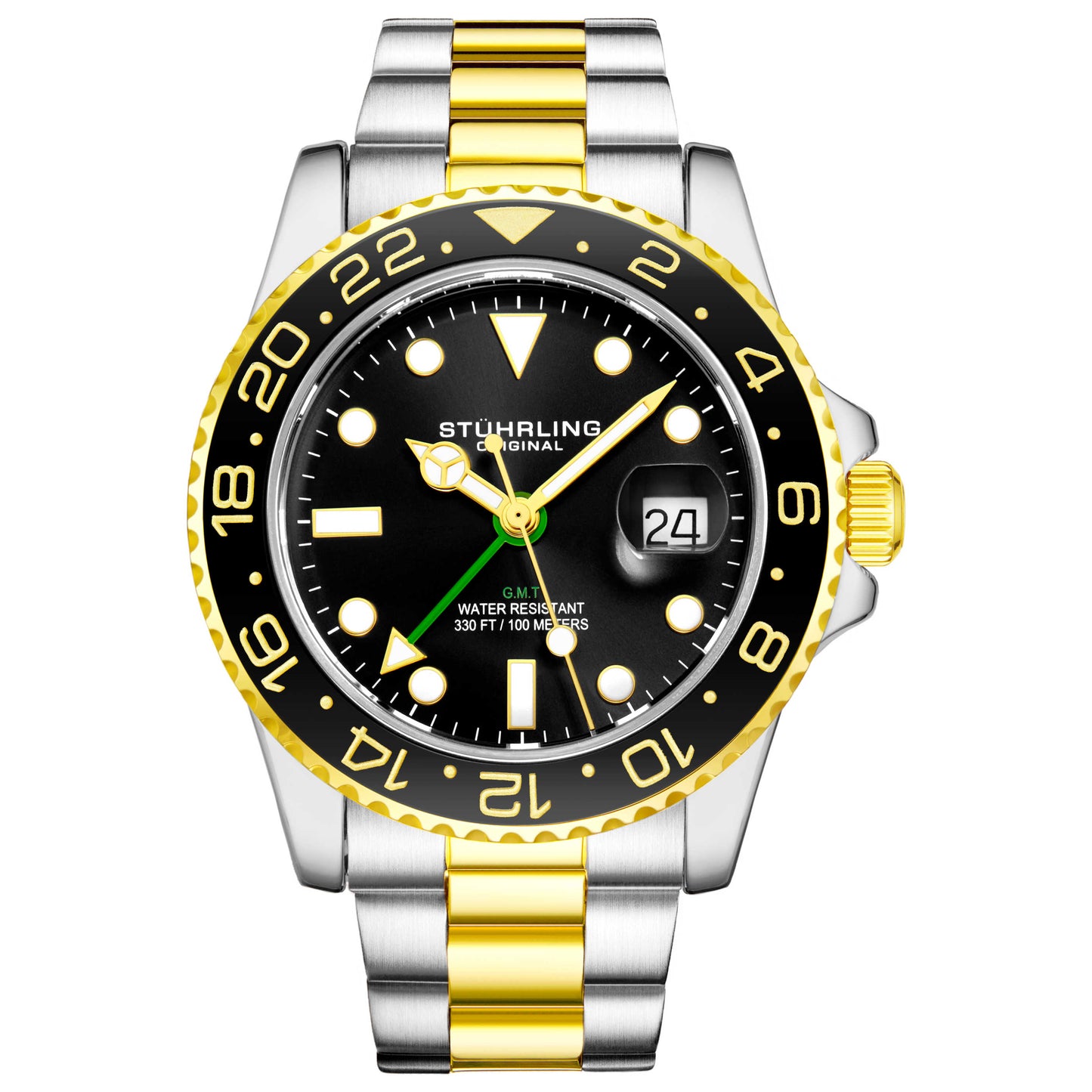 Front view of Stuhrling Aquadiver Men's Quartz Watch M16293