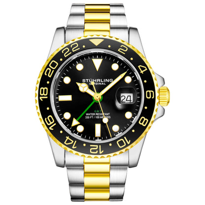 Front view of Stuhrling Aquadiver Men's Quartz Watch M16293